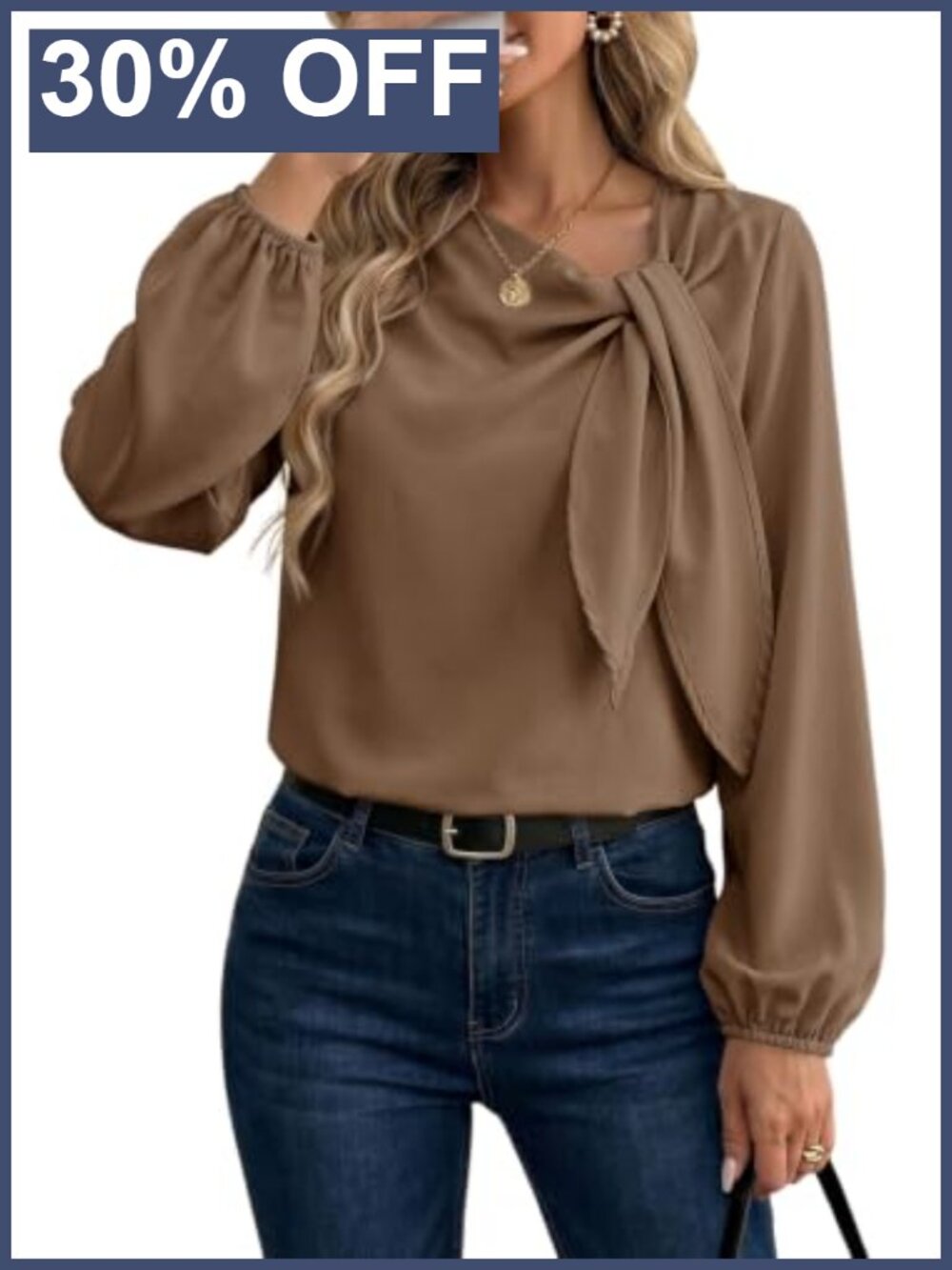 Asymmetrical Neck Long Sleeve Blouse Business Casual Work Top